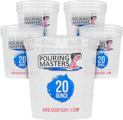 Pouring Masters 20 Ounce Graduated Plastic Mixing Cups by Pouring+Masters