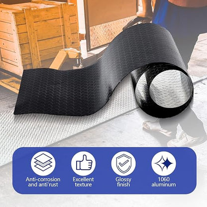 24"x 96" x 0.06" 1060 Black Aluminum Diamond Plate Metal Aluminum Cross Pattern - Image 4