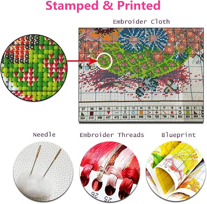 Foxhool Beginners Cross Stitch Kits Stamped Full Range of Embroidery Kits - Image 3