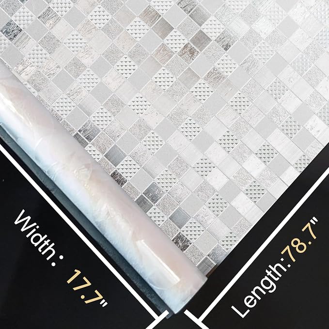Window Privacy Film Decorative for Front Door, Bathroom Static Cling Stained - Image 8