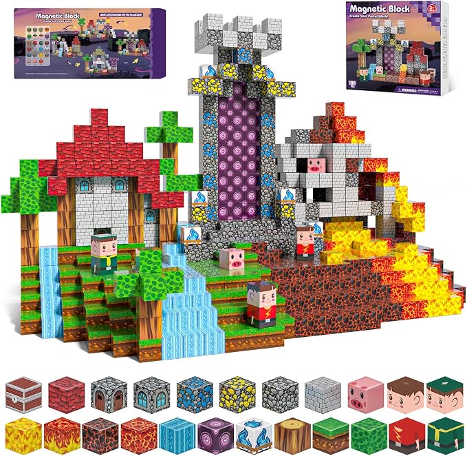 100PCS Magnetic Blocks by Kryzomat-EnjoyYourBuildingFun