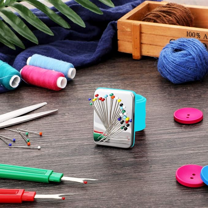WILLBOND Magnetic Wrist Sewing Pincushion Wrist Magnetic Pin Holder Wristband - Image 5