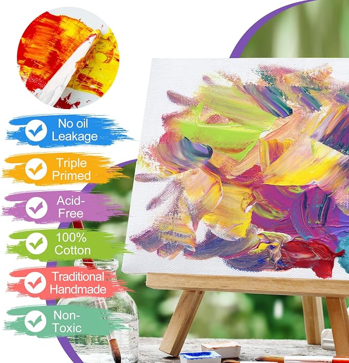 ESRICH 24Pack Canvas for Painting, 10x10 Canvas Boards for Painting, Art - Image 4