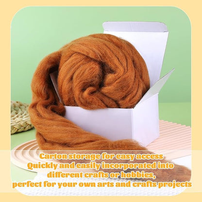 3.53oz Wool Roving Yarn, Wool Felting Supplies, Pure Wools, Chunky Yarn - Image 8