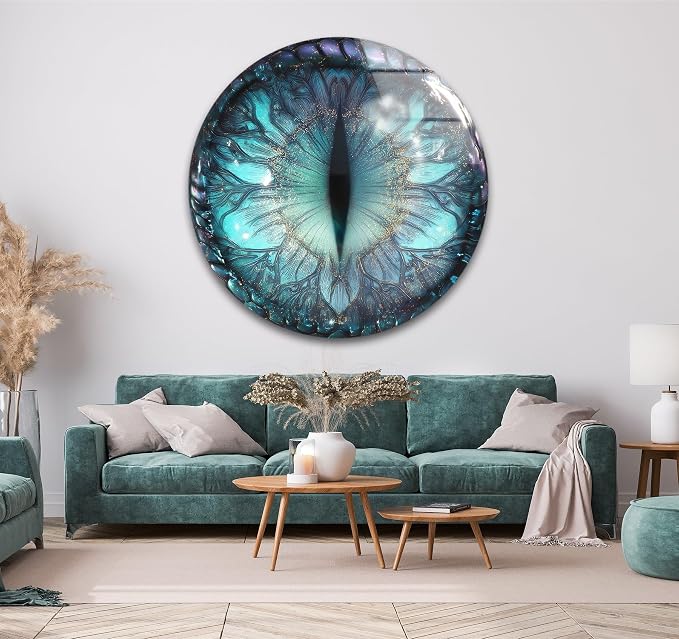 My Photostation.com 15.8'' Diameter Mystical Dragon Eye Round Glass Wall Art by MyPhotostation