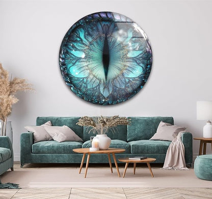 My Photostation.com 15.8'' Diameter Mystical Dragon Eye Round Glass Wall Art by MyPhotostation