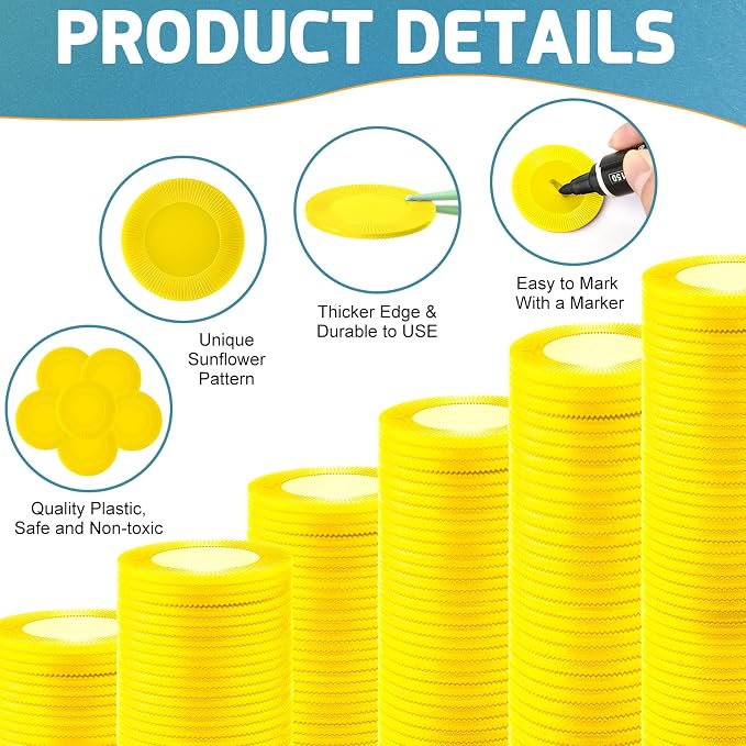 Coopay 1000 Pieces Plastic Poker Chips, Bingo Chips Bulk Learning Counters - Image 3
