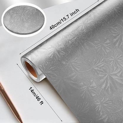Jecery Embossed Floral Foil Paper Metallic Wrapping Paper Colored Foil Sheets - Image 2