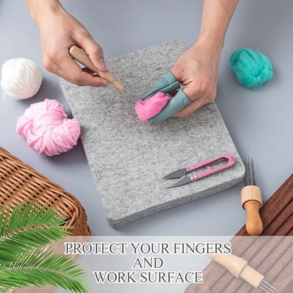 Amylove 4 Pcs Needle Felting Pad Needled Felting Mat Wool Supplies Thick Firm - Image 3