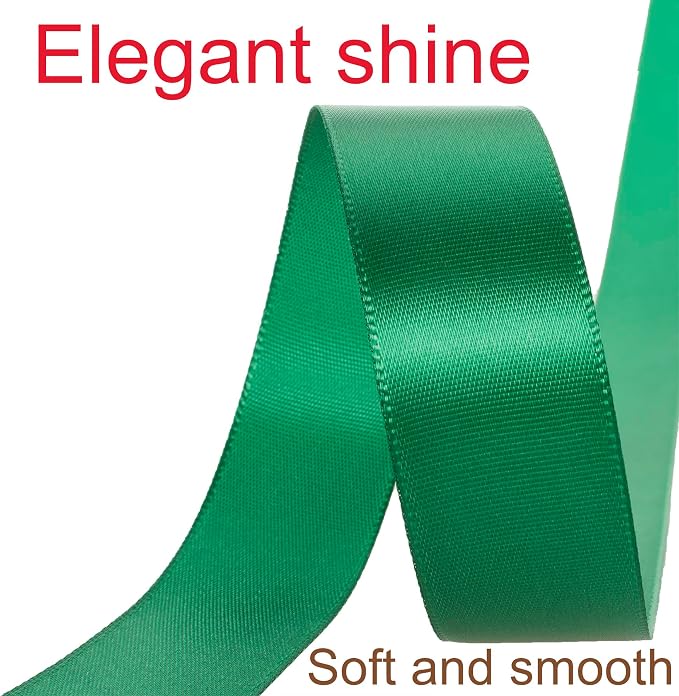 1 Inch Dark Green Ribbon, 50 Yards Craft Polyester Satin Ribbon Perfect - Image 3