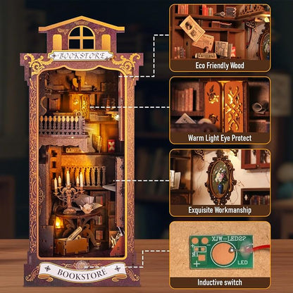 Book Nook Kits for Adults, Miniature House Dollhouse Kit for Teens, DIY Crafts - Image 3
