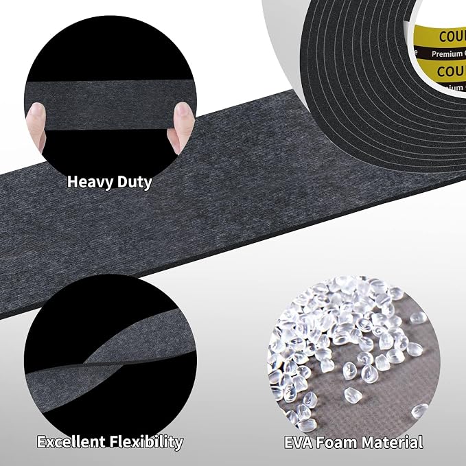 EVA Single-Sided Foam Tape, Single-Sided Sealing Strip Foam Pad Sponge Tape - Image 5