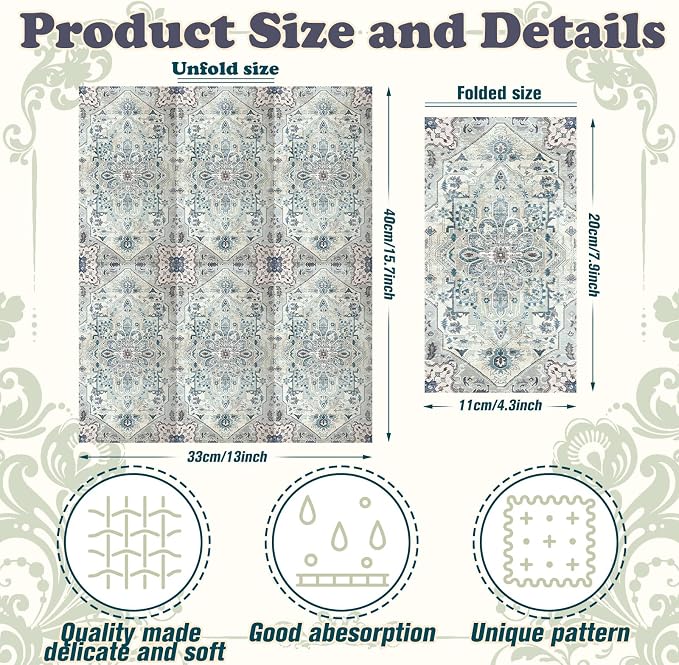Yeaqee 100 Pcs Vintage Boho Napkins Paper Guest Towels 2 Ply Decoupage Napkins - Image 3