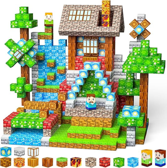 Magnetic Blocks, Magnet Blocks Tiles Constructions Toys, STEM Educational by Unknown