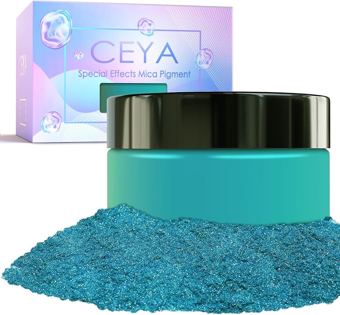 Ceya Highly Chameleon Mica Pigment, 1.8oz/ 50g Ultramarine Green Chrome Powder by CEYA