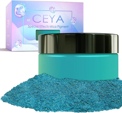 Ceya Highly Chameleon Mica Pigment, 1.8oz/ 50g Ultramarine Green Chrome Powder by CEYA