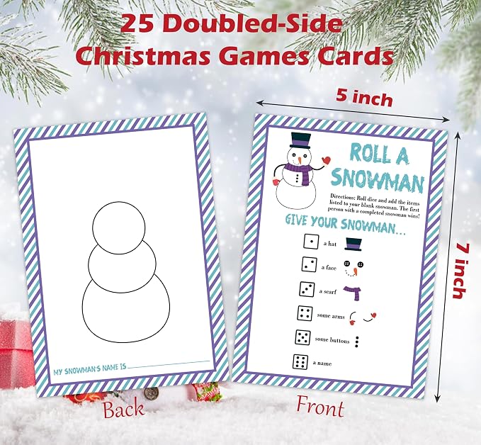 Roll A Snowman Game, Christmas Dice Games - Image 2