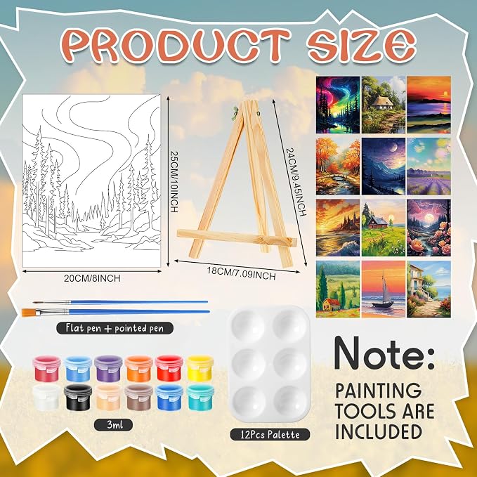 Zhanmai 12 Pack Pre Drawn Canvas - Image 2