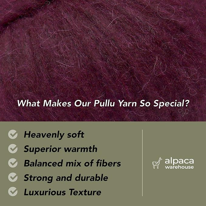 Pullu - Baby Alpaca Merino Wool Yarn Set of 3 Skeins Worsted Weight - Sourced - Image 2
