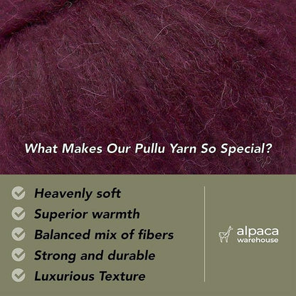 Pullu - Baby Alpaca Merino Wool Yarn Set of 3 Skeins Worsted Weight - Sourced - Image 2