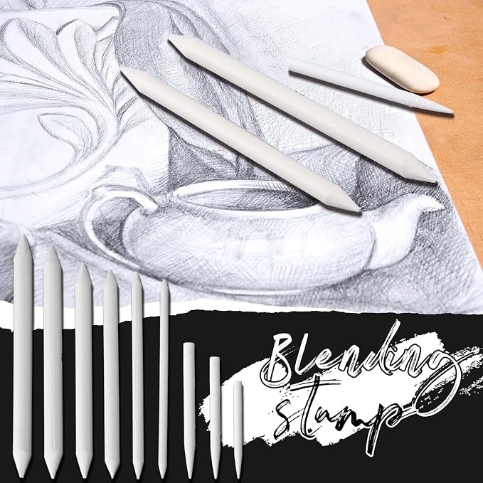 Fulmoon 288 Pcs Blending Stump and Tortillion Set Paper Art Blenders Blend - Image 5
