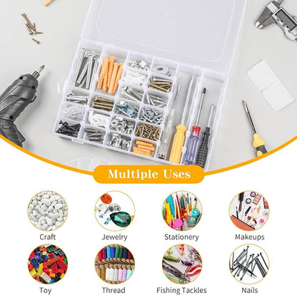 Plastic Organizer Container Box, 36 Large Grids Clear Plastic Bead Organizer - Image 4