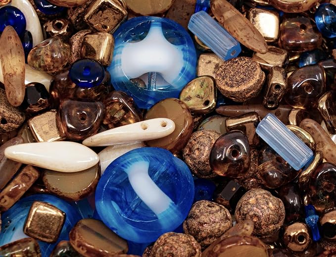 1.4oz Limited Mix of Czech Glass Beads, Matte and Glossy, Faceted Fire Polish - Image 2
