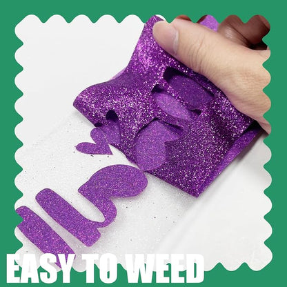 Dark Purple Glitter HTV Heat Transfer Vinyl, - Image 4