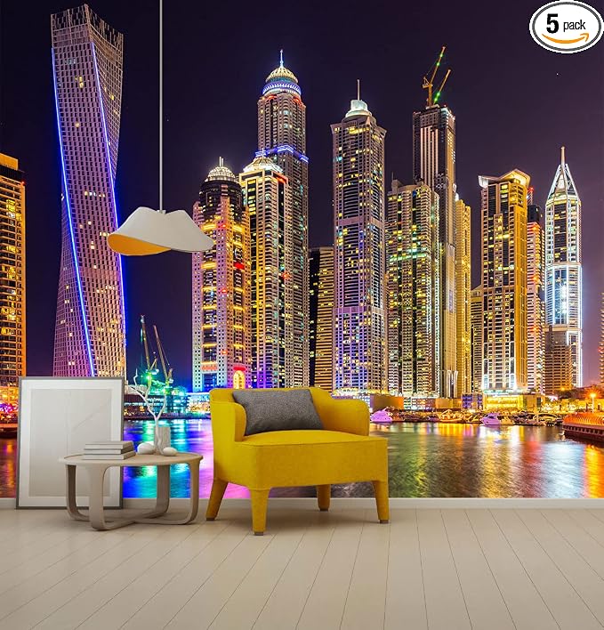 Mural Wallpaper Large City Night View Wall Mural by Reyhui