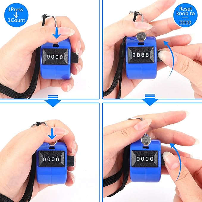 FEBSNOW Handheld Tally Counter Clicker 4 Digital Number Click Counter - Image 4