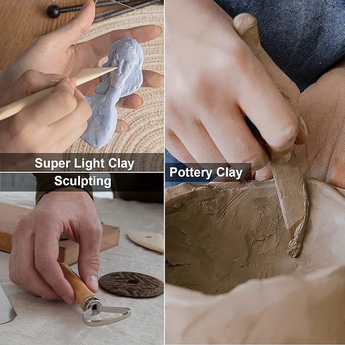 Pottery Tool Kit, Modeling Clay Sculpting Tools Kit, Ceramics Tools, Embossing - Image 5