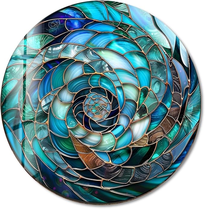 My Photostation.com 27.5'' Diameter Ocean Vortex Spiral Round Glass Wall Art - Image 8
