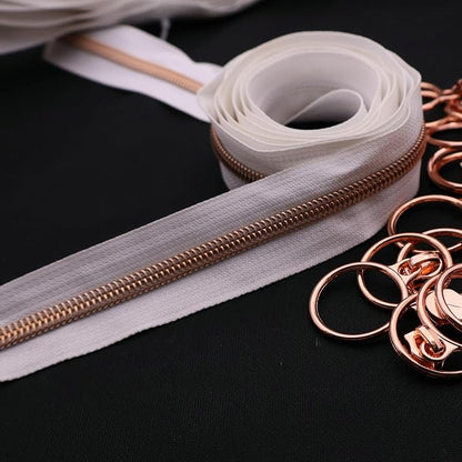 Leekayer #5 Rose Gold Metallic Teeth Nylon Coil Zippers by The Yard Bulk 10 - Image 8