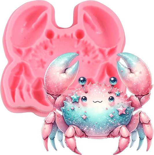 1 Pcs Cute Crab Chocolate Silicone Mold, Ocean Theme Cake Decoration Fondant by IKOJING