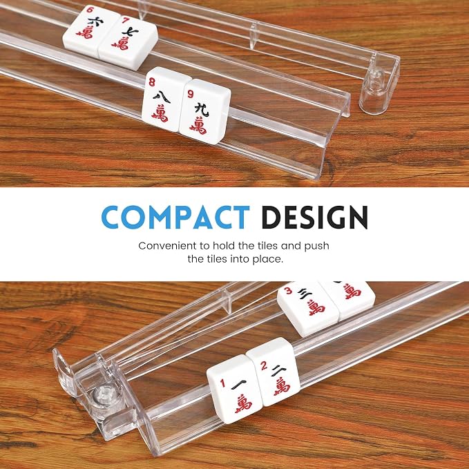4 PCS Clear Acrylic American Majiang Tile Racks - Image 3