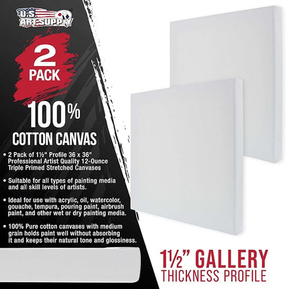 U.S. Art Supply X-Large Stretched Canvas - Image 2