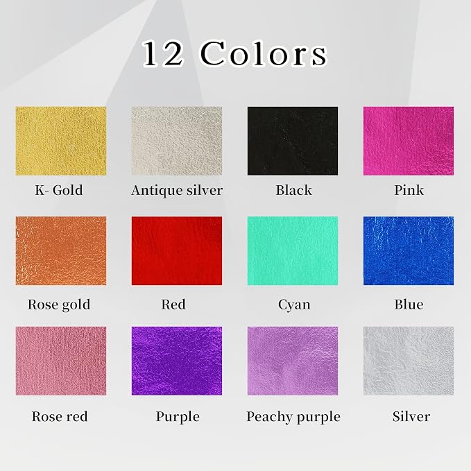 KINNO Gold Leaf Sheets 12 Colors 120 Sheets - Image 2