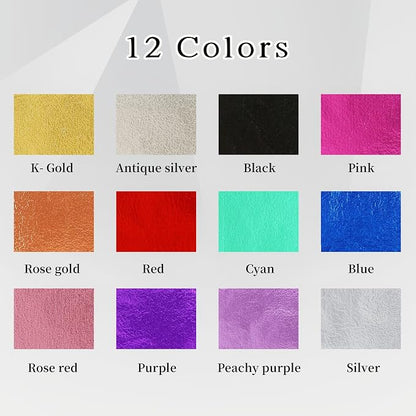 KINNO Gold Leaf Sheets 12 Colors 120 Sheets - Image 2