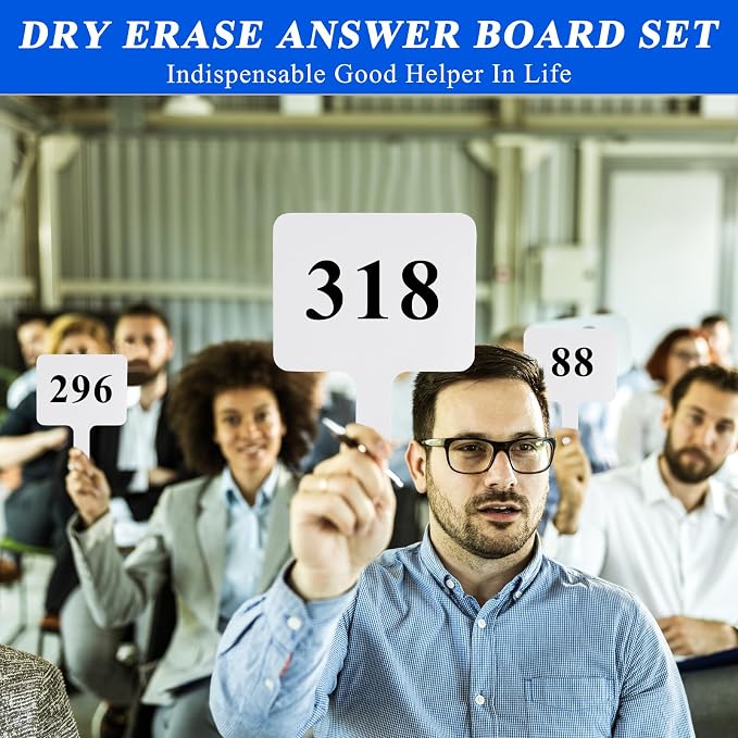 24 Pcs Dry Erase Answer Paddle, 10 x 8 Inch Auction Paddles - Image 7