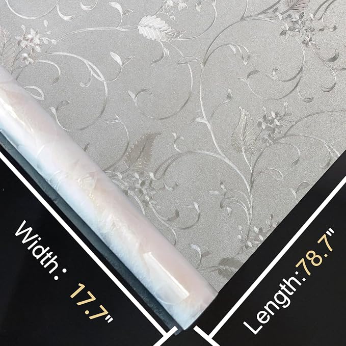 Window Privacy Film Decorative for Front Door, Bathroom Static Cling Stained - Image 8
