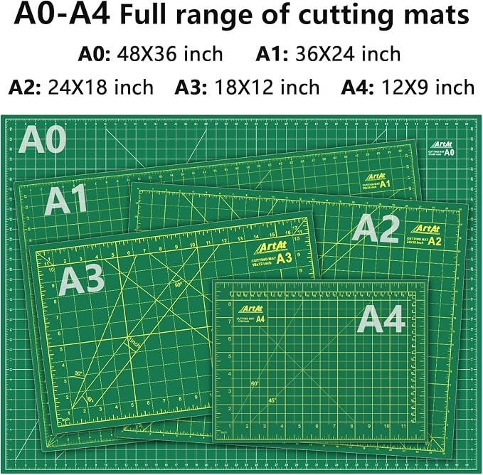 ArtAt Self Healing Cutting Mat: 24 x 36 inch Green Large 5-Ply Double-Sided - Image 2