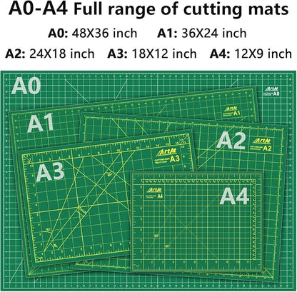 ArtAt Self Healing Cutting Mat: 24 x 36 inch Green Large 5-Ply Double-Sided - Image 2