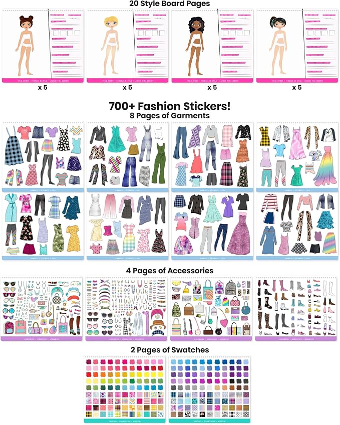Fashion Angels Sticker Stylist 12544, Fashion Design Sticker by Number Activity - Image 3