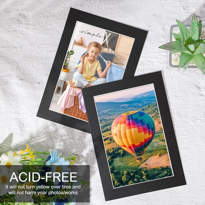 Prudiut 15 Pack 5x7 Black Picture Mats, Frame Mattes - Image 4