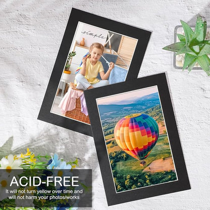 Prudiut 15 Pack 5x7 Black Picture Mats, Frame Mattes - Image 4