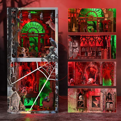 Haunted House Halloween Book Nook Kit, Spooky Shelf Insert Bookshelf Diorama - Image 8