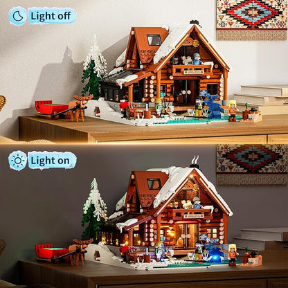 Aurora-Cabin Christmas Lighting-Building-Bricks Set - Image 2