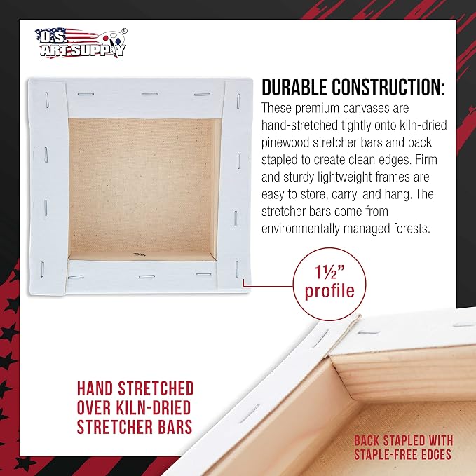 U.S. Art Supply Square Stretched Canvas - Image 3