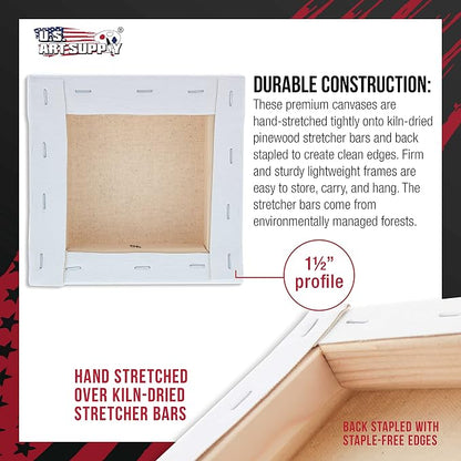 U.S. Art Supply Square Stretched Canvas - Image 3