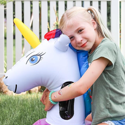 Hearthsong Hop N Go Inflatable Unicorn Riding Bouncy Hopping Toys - Image 7